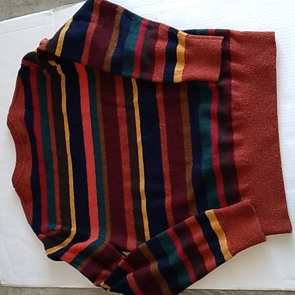 Gap men's orange stripes wool blend sweater size Medium - Picture 6 of 6